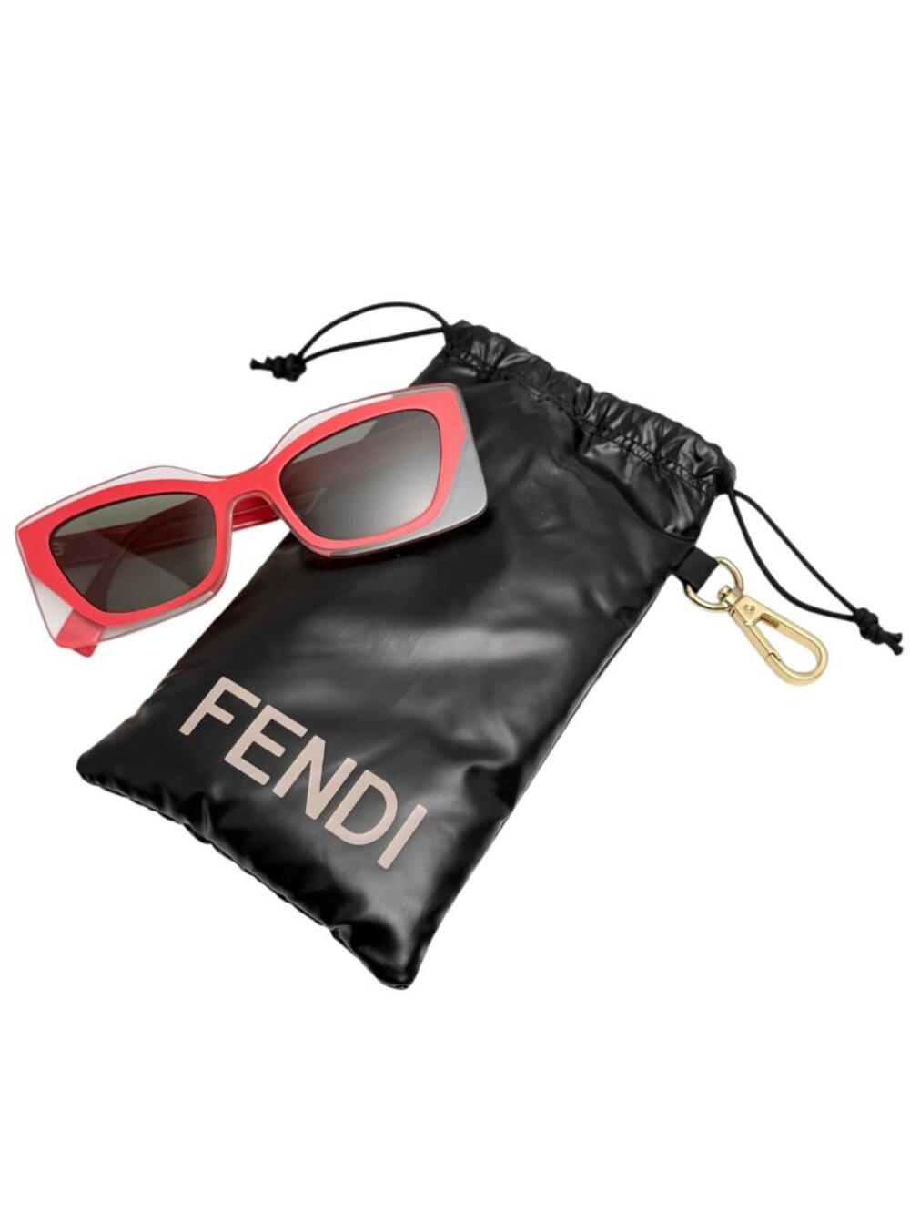 Fendi FE40034U Crystal Base & Coral Acetate Sunglasses